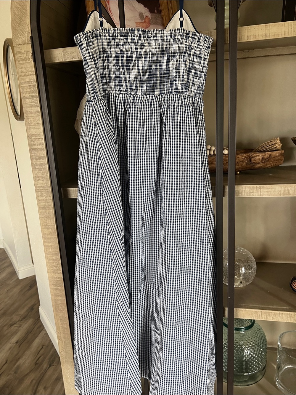 House of Harlow Navy & White Gingham Bow-Detail Maxi Dress. M 💙💙🤍 - Picture 4 of 4
